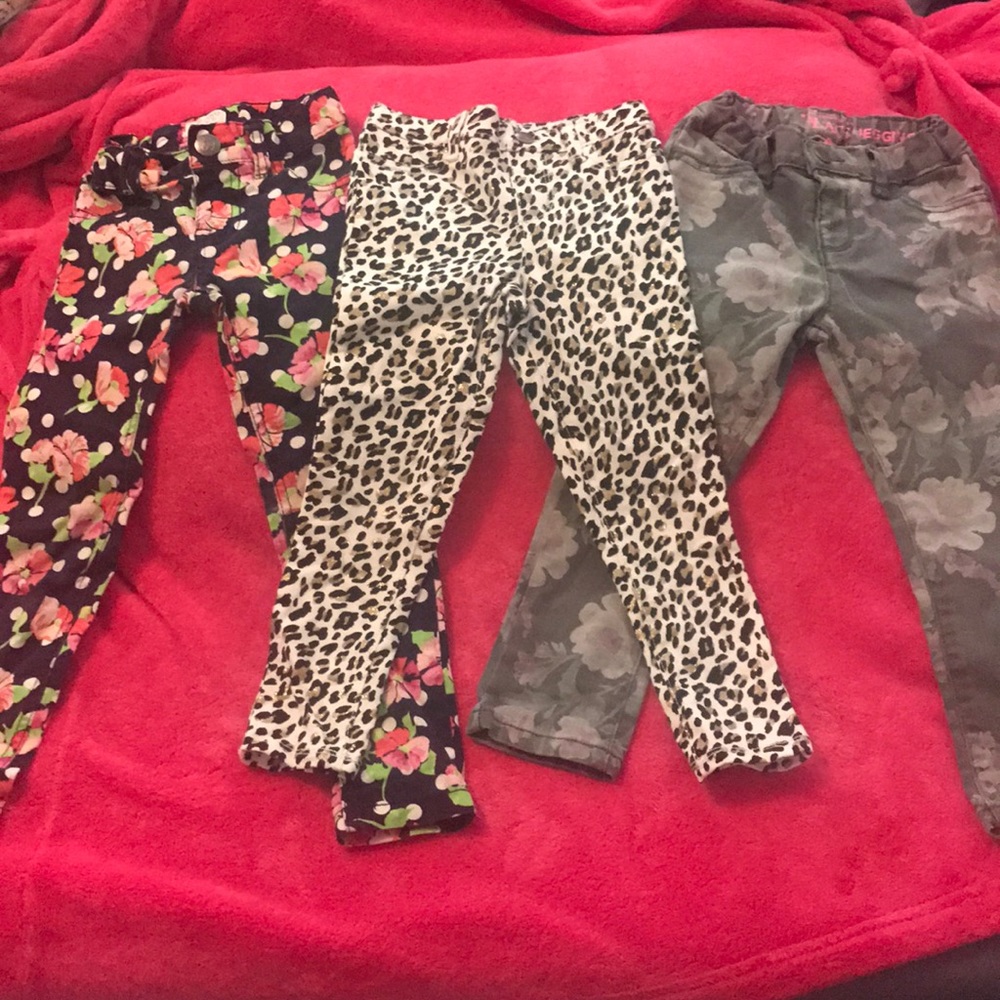 3 pairs Toddler Girls Skinny Jeggings Fun print!